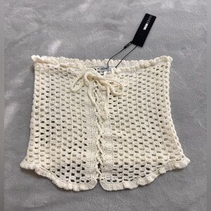 FASHION NOVA OFF WHITE CROCHET TOP